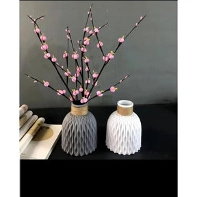 Plastic non breakable vases decoration home Nordic Style Flower Arrangement Living Room Origami flower pot for interior + Artificial Decorative Flowers